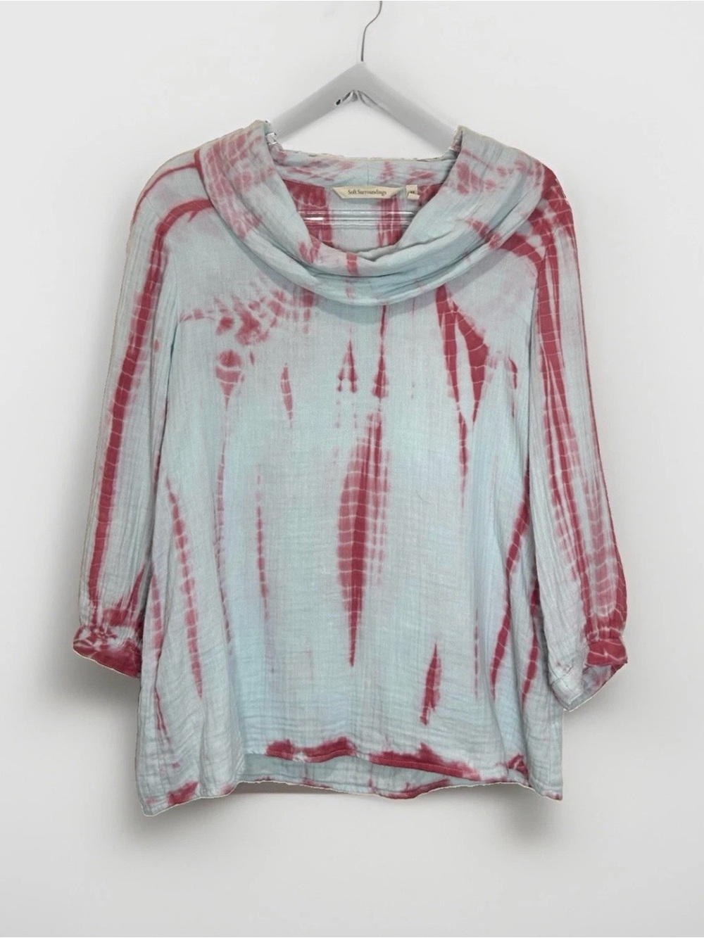 Soft Surroundings Top Tie Dye Blouse Sierra Gauze 100% Cotton Oversized Sz XS